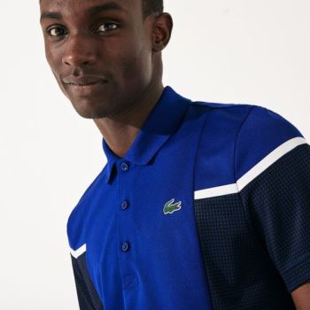 Lacoste SPORT Mesh Panel Breathable Tennis Polo Shirt - Polo Pánské Blankyt / Černé / Bílé | CZ-Vmpp